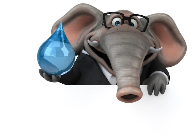 Éléphant amusant - Illustration 3D