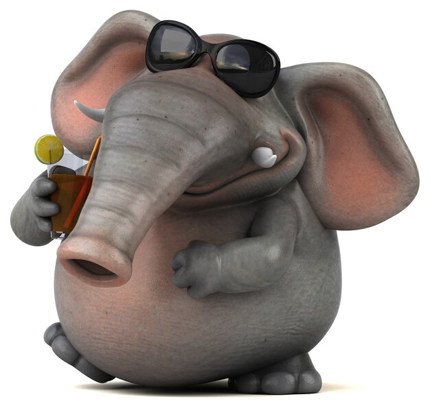 Éléphant amusant - Illustration 3D