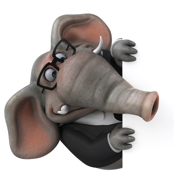 Éléphant amusant - Illustration 3D