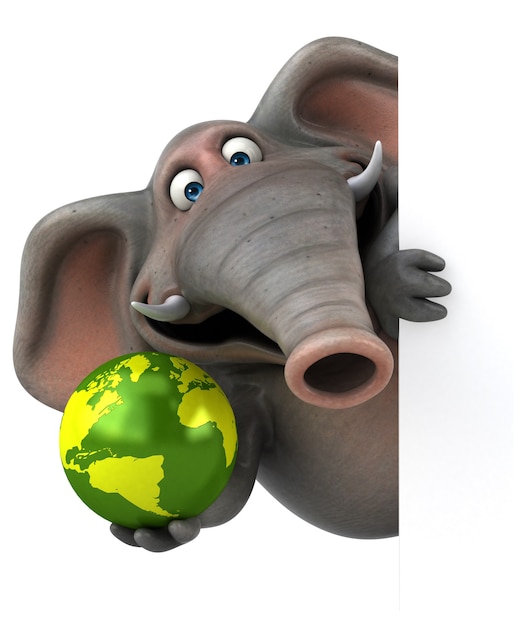 Éléphant amusant - Illustration 3D