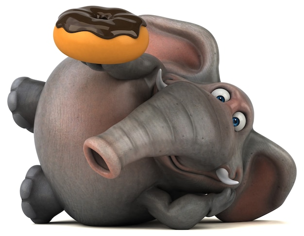 Éléphant amusant - Illustration 3D