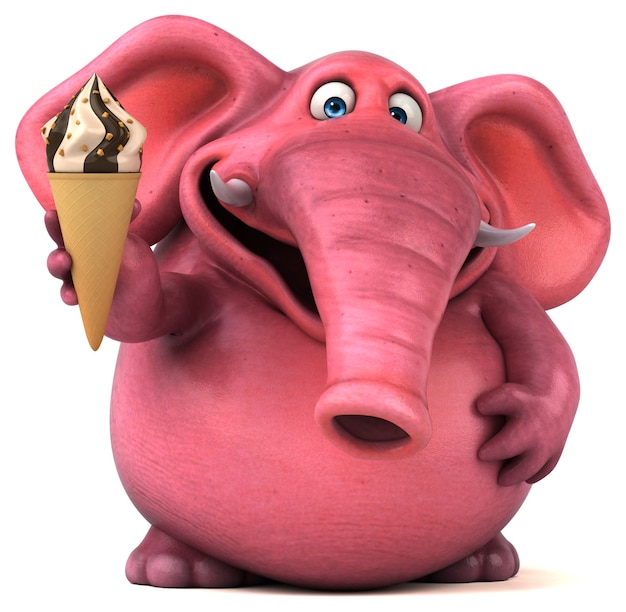 Éléphant amusant - Illustration 3D