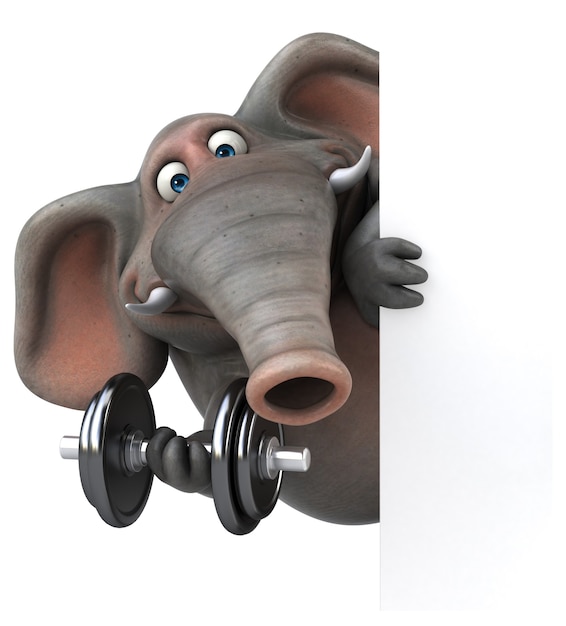 Éléphant amusant - Illustration 3D