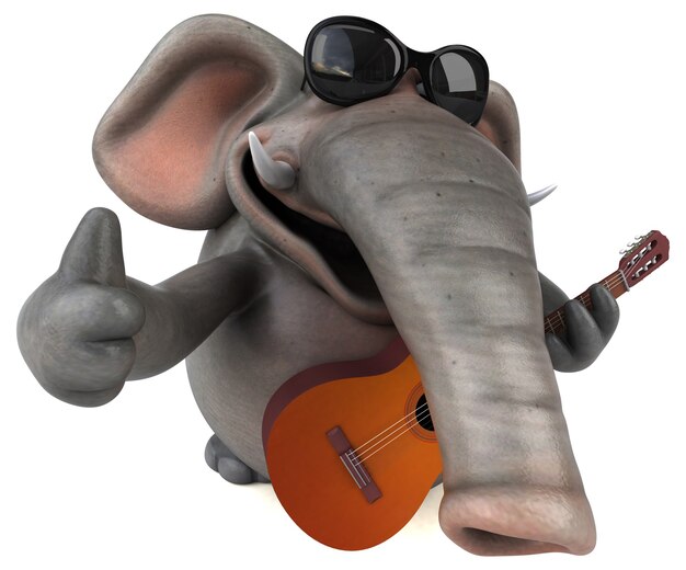 Éléphant amusant - personnage 3D