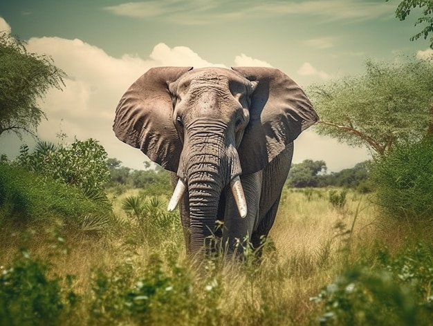 Éléphant dans la nature