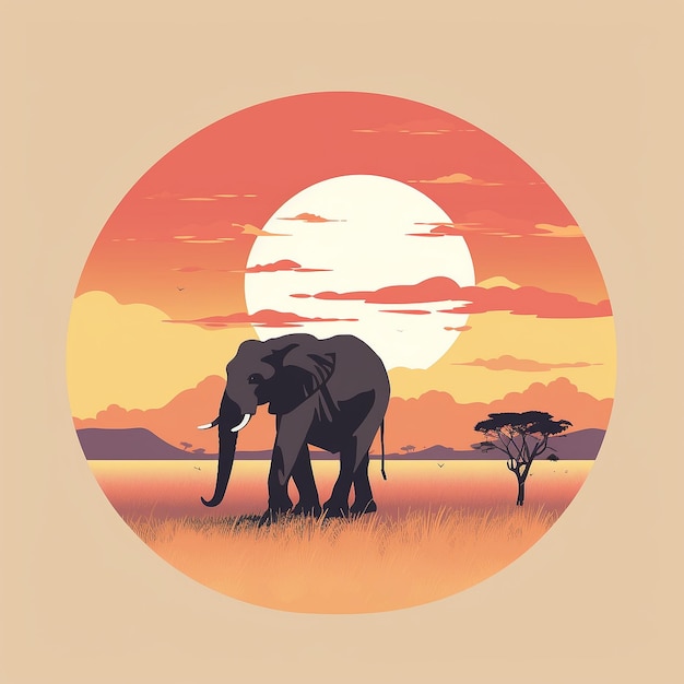 Éléphant dans la savane