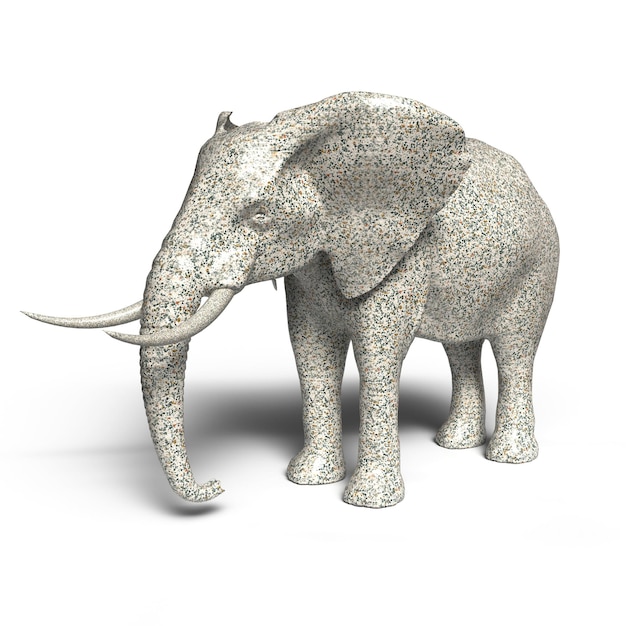 Éléphant Fait De Roche Sur Fond Blanc Décoration Éléphant En Pierre