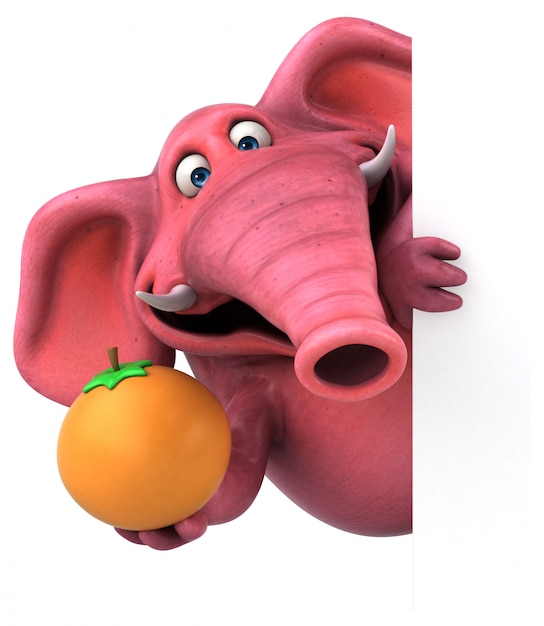 Éléphant rose - Illustration 3D