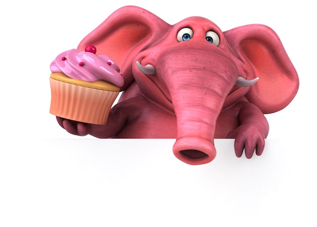 Éléphant rose - Illustration 3D