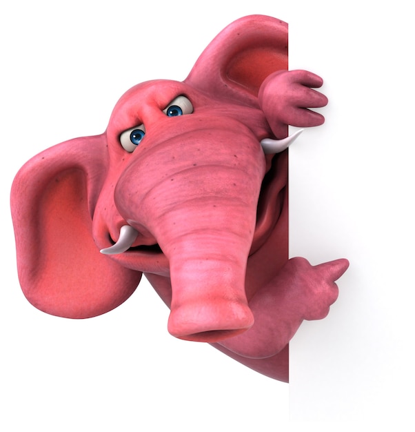 Éléphant rose - Illustration 3D