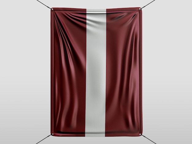 Lettonie du drapeau de rendu 3D isolé et fond blanc