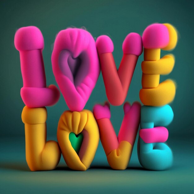 Lettrage d'amour 3D