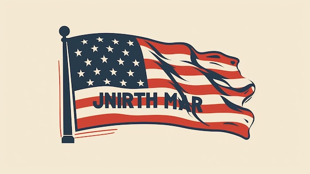 Photo lettrage martin luther king jr day et illustration du drapeau américain ai générative
