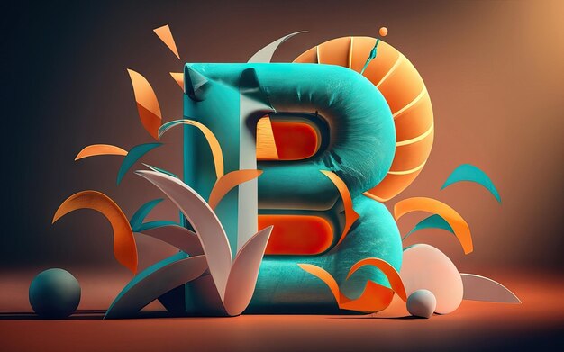 Lettre B en 3D