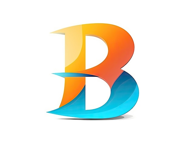 Lettre B dans le style de logo badge illustration de conception 2d simple AI générative