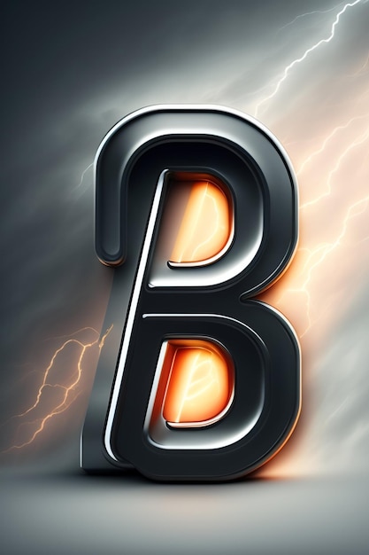Une lettre b est sur un fond noir