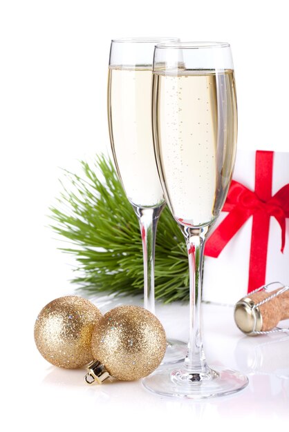 Lettre cadeau champagne et déco de noël