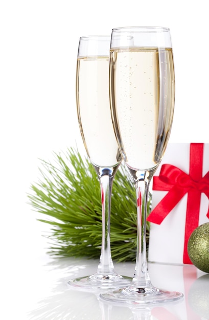 Lettre cadeau champagne et déco de noël