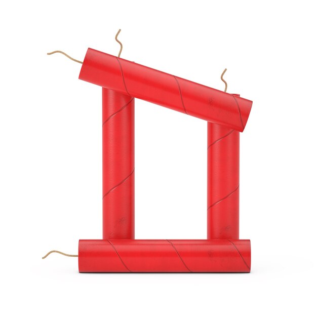 Lettre D comme Dynamite Sticks Alphabet Collection sur fond blanc. Rendu 3D