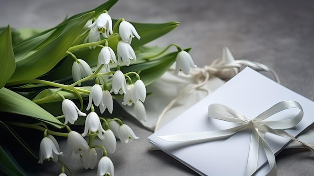 une lettre dans le convoi sur le fond d'un bouquet de gouttelettes de neige