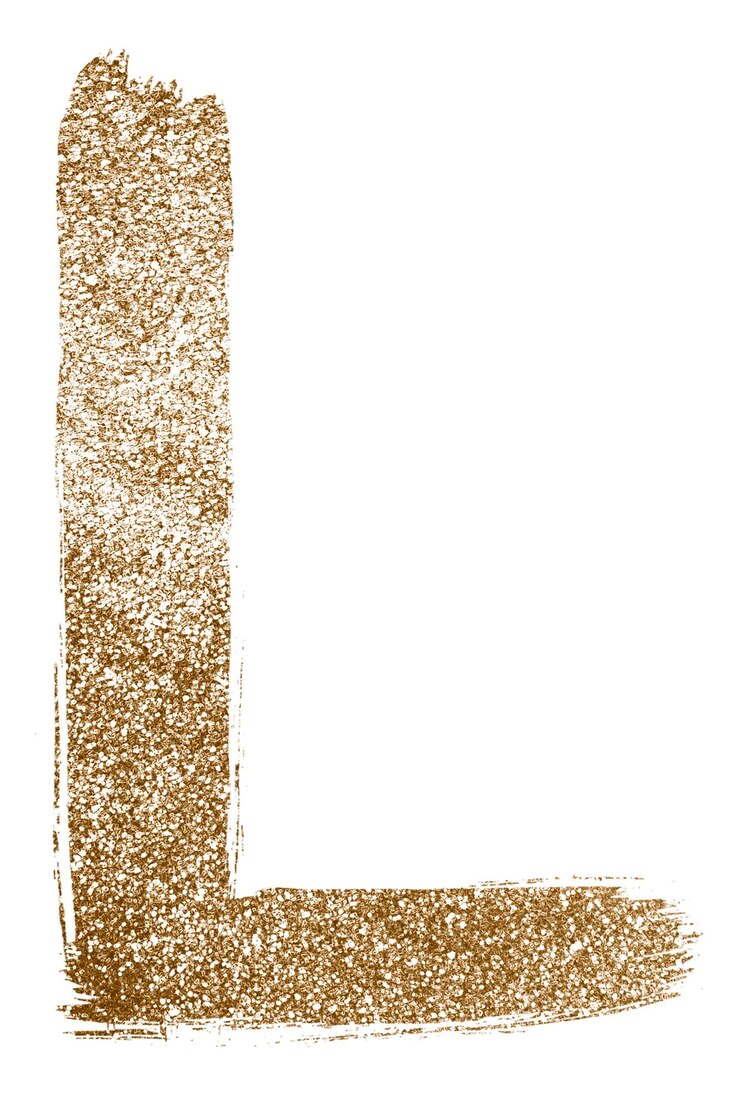 Photo l lettre dorée png typographie brossée