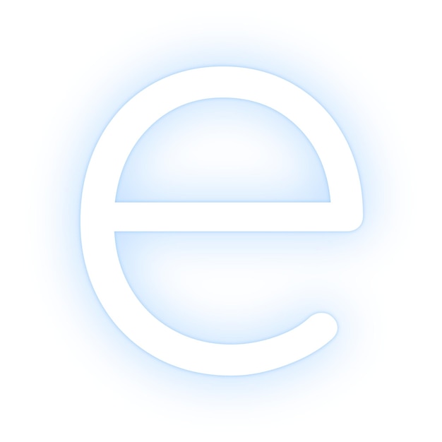 La lettre e png est un alphabet blanc à fond transparent
