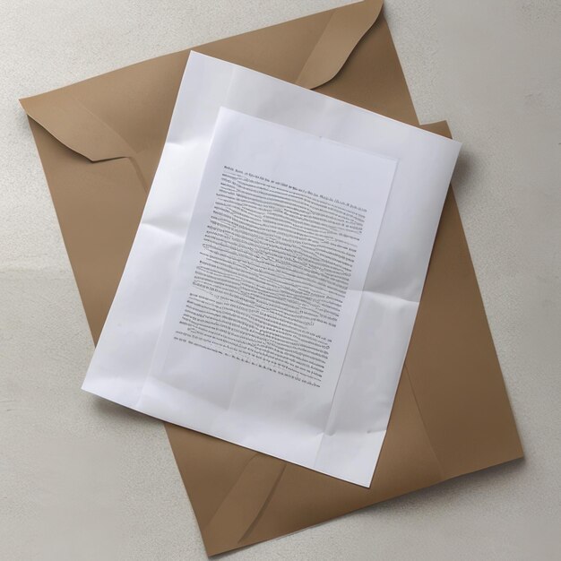 Photo une lettre est au-dessus de deux enveloppes brunes.