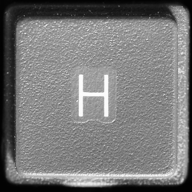 Lettre H sur clavier d'ordinateur