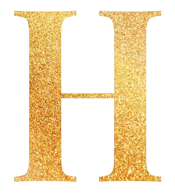 Photo lettre h png alphabet en feuille d'or fond transparent