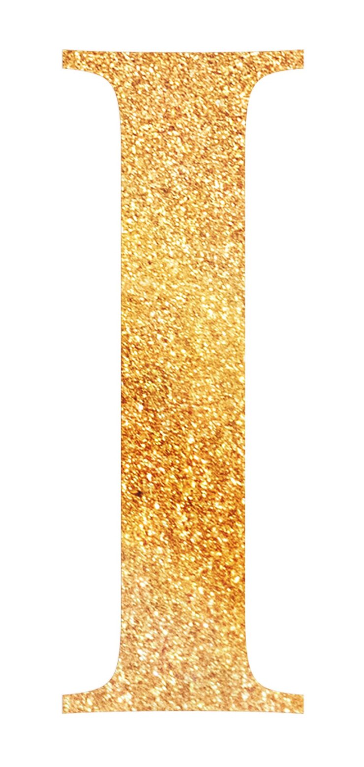 Photo lettre i png alphabet en feuille d'or fond transparent
