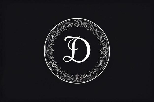 lettre initiale d cercle lié monogramme minuscule logo noir