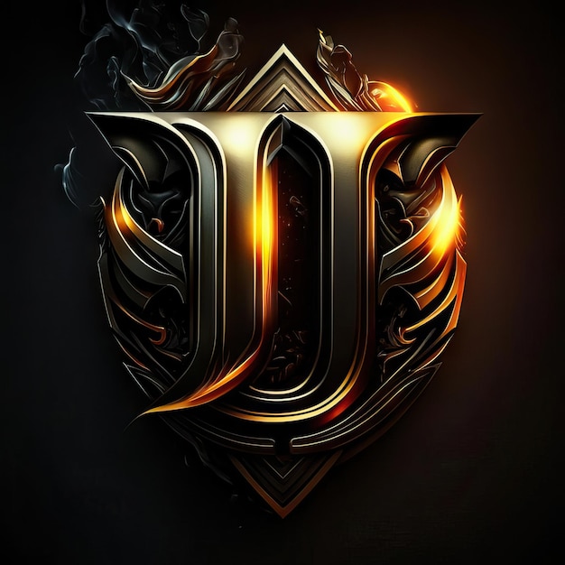 La lettre J du logo en or
