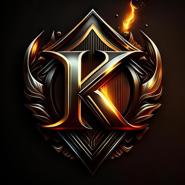 La lettre K en or du logo