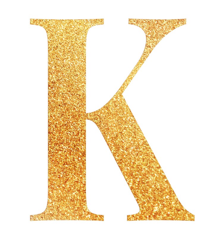 Photo lettre k png alphabet en feuille d'or fond transparent