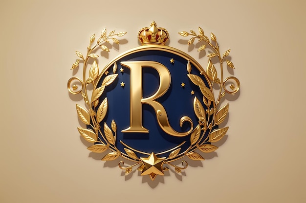 Photo la lettre de luxe et le logo de l'étoile dorée royale