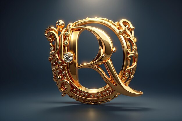 Photo la lettre de luxe et le logo de l'étoile dorée royale