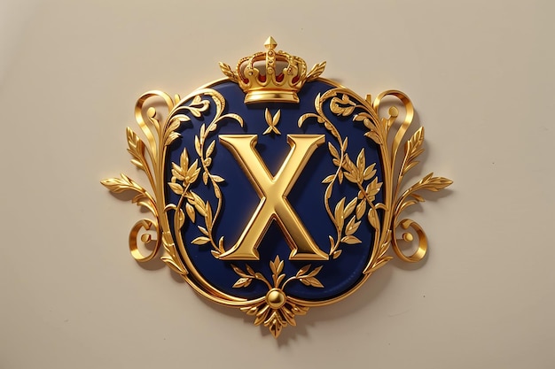 Lettre de luxe x logo étoile d'or royale