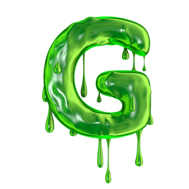 Lettre majuscule halloween vert dégoulinant de slime G