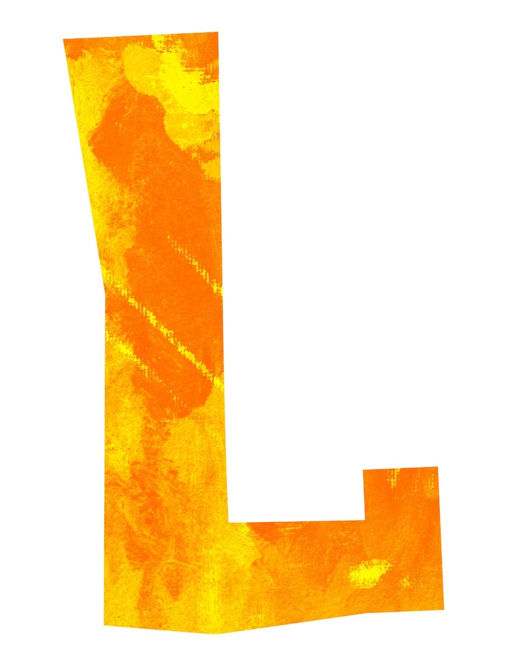 Photo l lettre png papier artisanal police fond transparent
