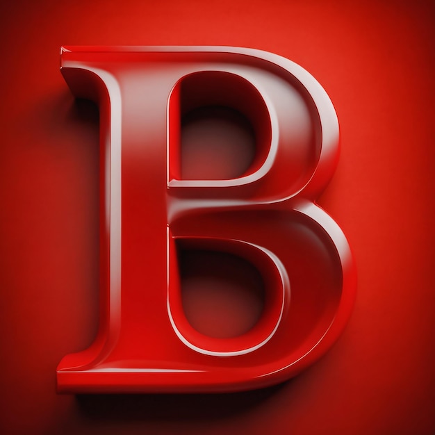 une lettre rouge b est accrochée sur un fond rouge