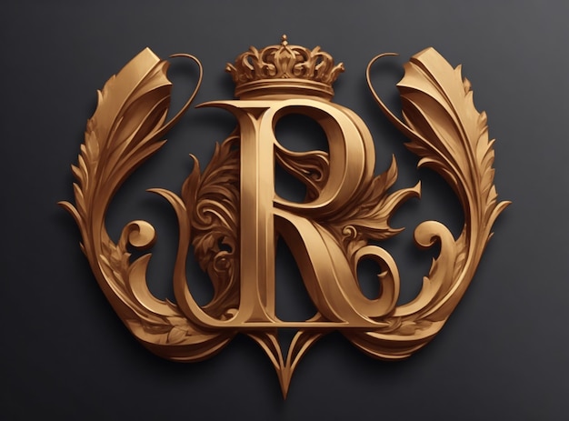 lettre royale R design de logo premium