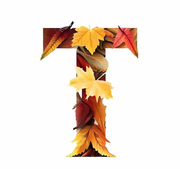 Lettre T de l'alphabet d'automne