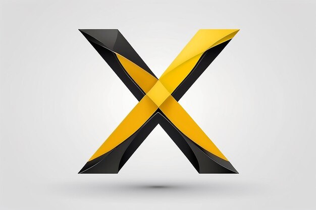 Photo lettre x logo couleurs noire et jaune