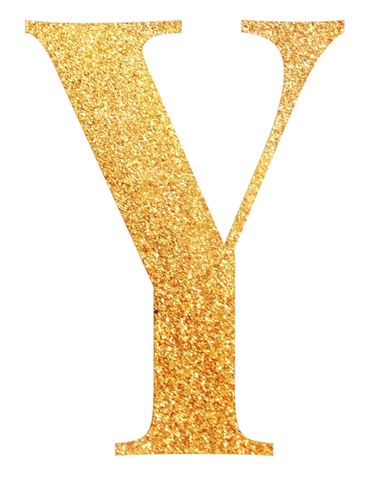 Photo lettre y png alphabet en feuille d'or fond transparent