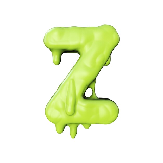 Lettre z slime vert suintant halloween font d rendu