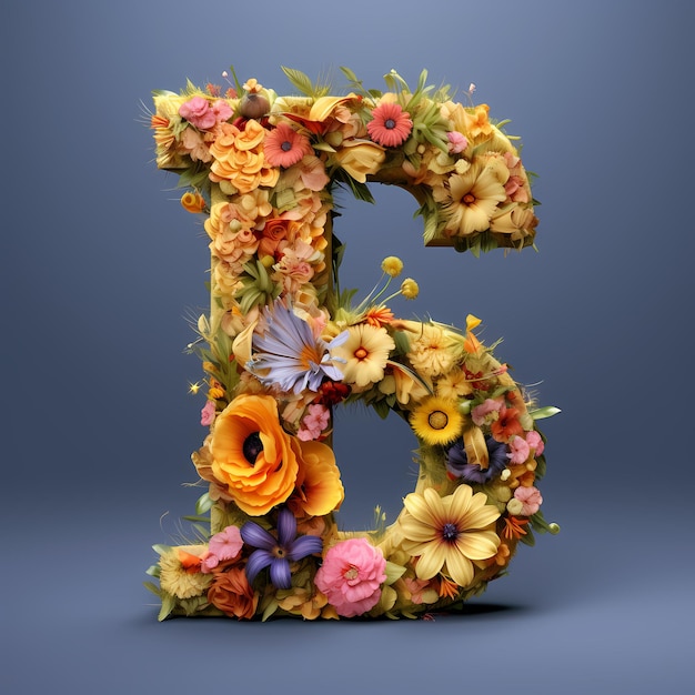 Des lettres de l'alphabet anglais avec de belles fleurs