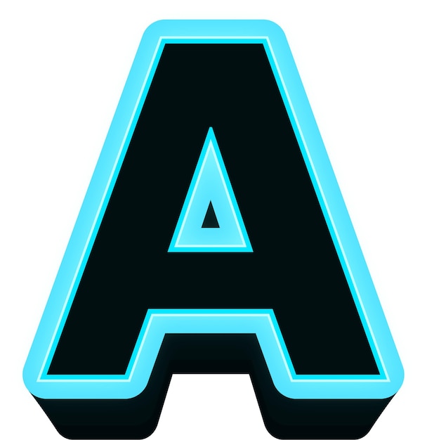 Lettres de l'alphabet néon