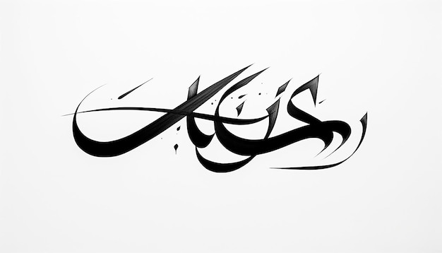 Photo lettres de calligraphie arabe en gras noir à main levée