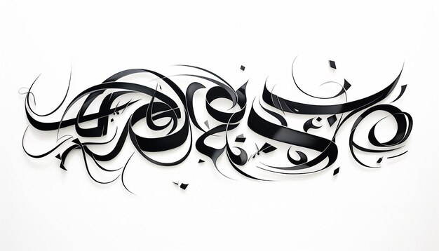 Photo lettres de calligraphie arabe en gras noir à main levée