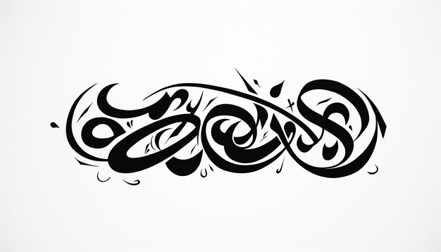 Lettres de calligraphie arabe en gras noir à main levée